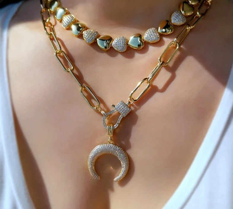 FCP Moon Big Pendant Necklace - flowerchildpeople Clothing Co