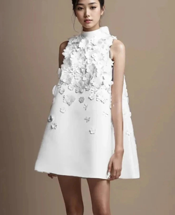 FCP Patchwork Appliques Elegant Solid Loose Dresses - flowerchildpeople Clothing Co
