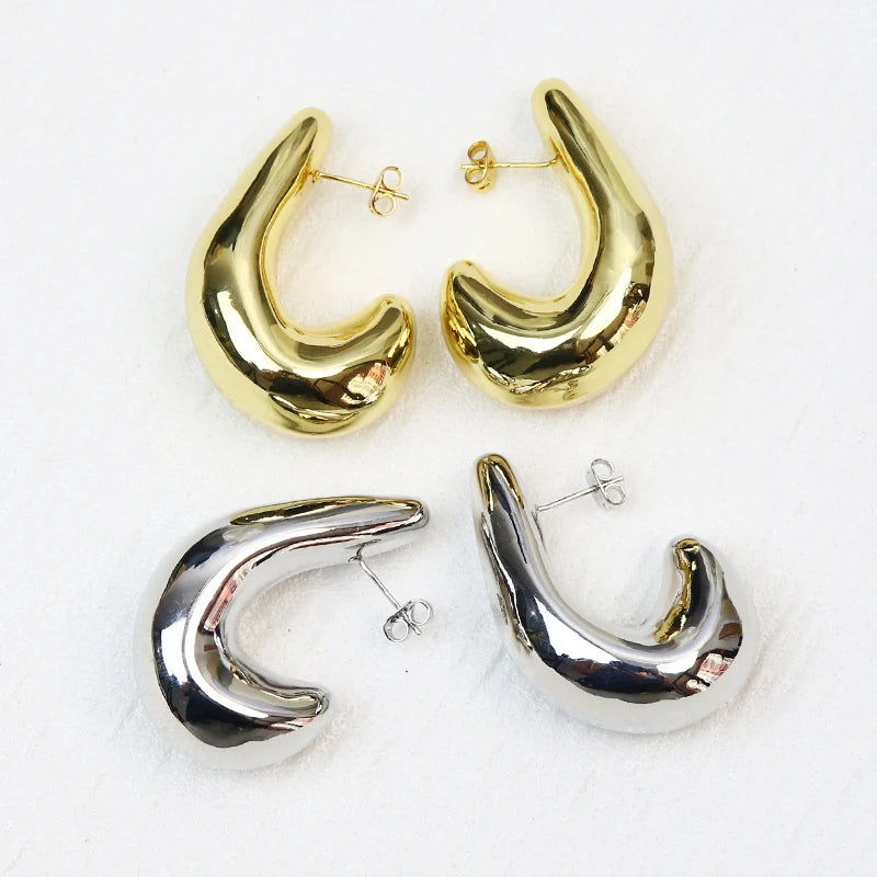 FCP Lovely  Smooth Metal Hook Shape Earring - flowerchildpeople Clothing Co
