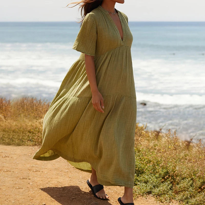 FCP Loose Short Sleeve Dresses - flowerchildpeople Clothing Co