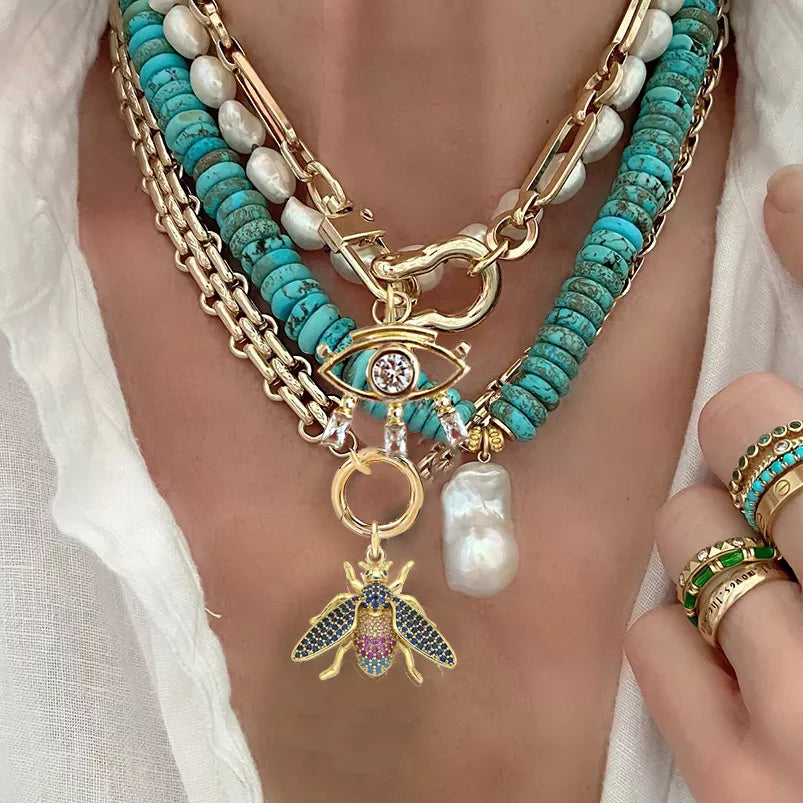 FCP Natural Stone Freshwater Pearl Pendant Necklace - flowerchildpeople Clothing Co