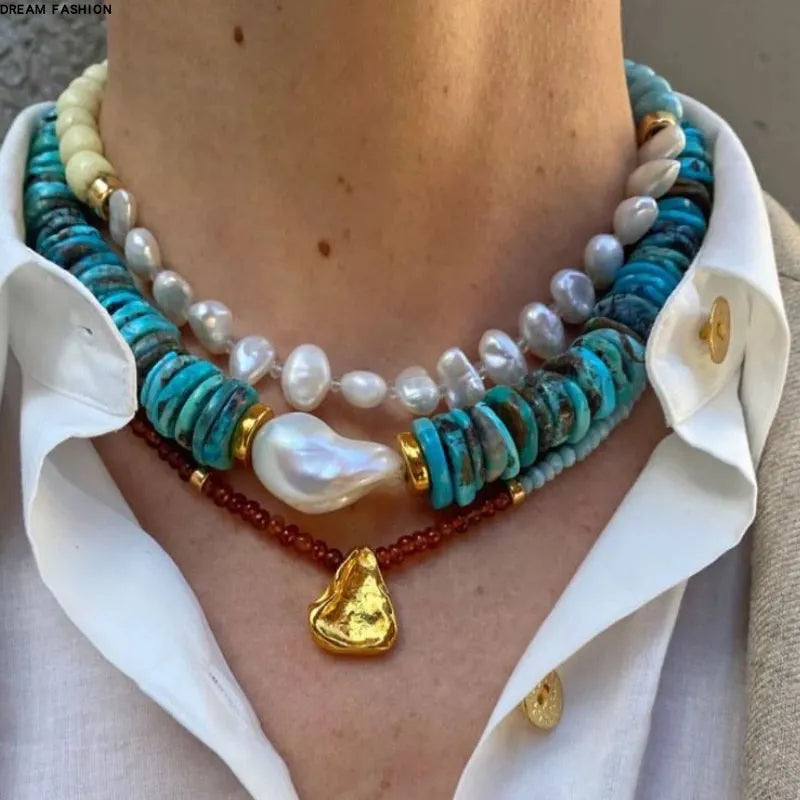 FCP Natural Stone Freshwater Pearl Pendant Necklace - flowerchildpeople Clothing Co
