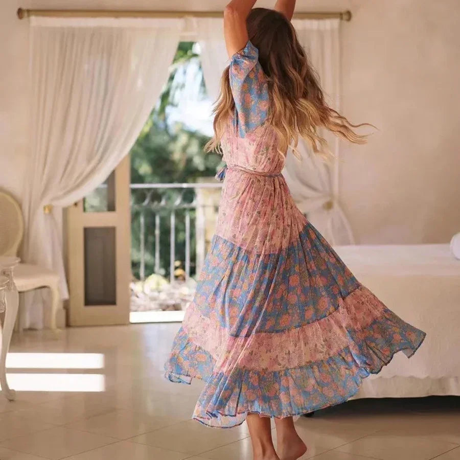 FCP Floral Printed Maxi Dress - flowerchildpeople Clothing Co