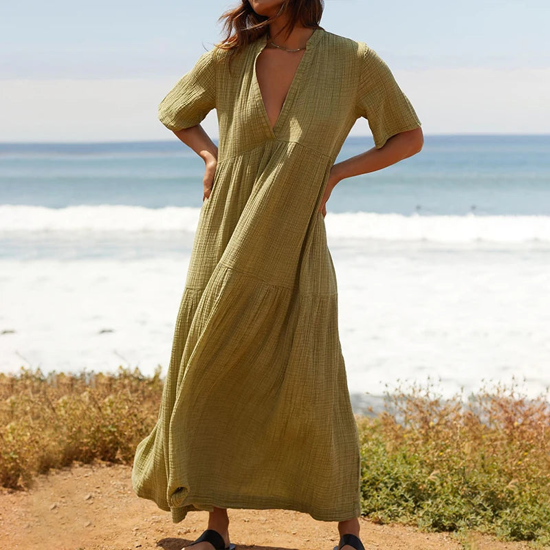 FCP Loose Short Sleeve Dresses - flowerchildpeople Clothing Co