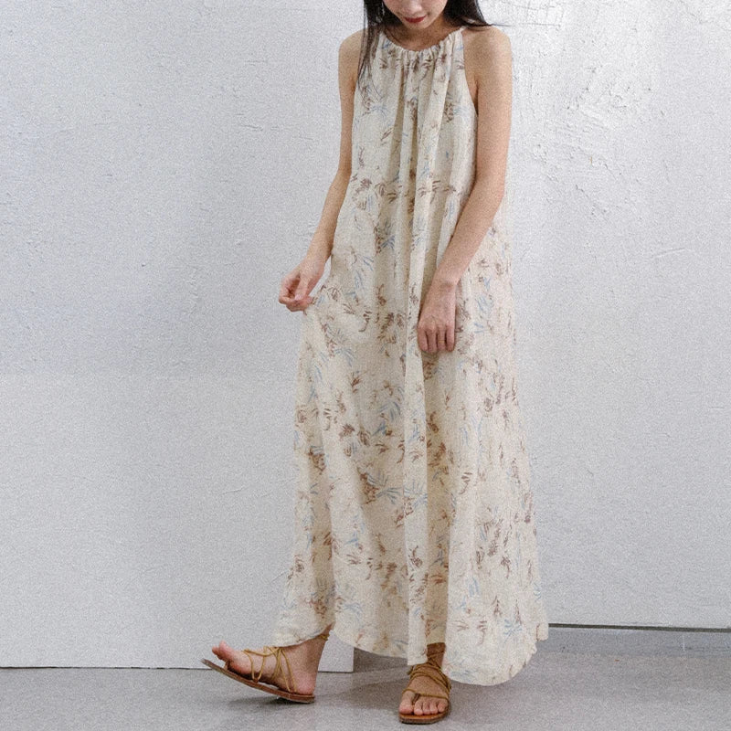 FCP Printed Linen Elegant Dresses - flowerchildpeople Clothing Co