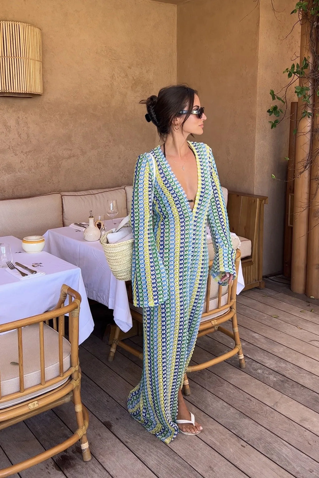 FCP Crochet Colorful Stripe Maxi Dress - flowerchildpeople Clothing Co