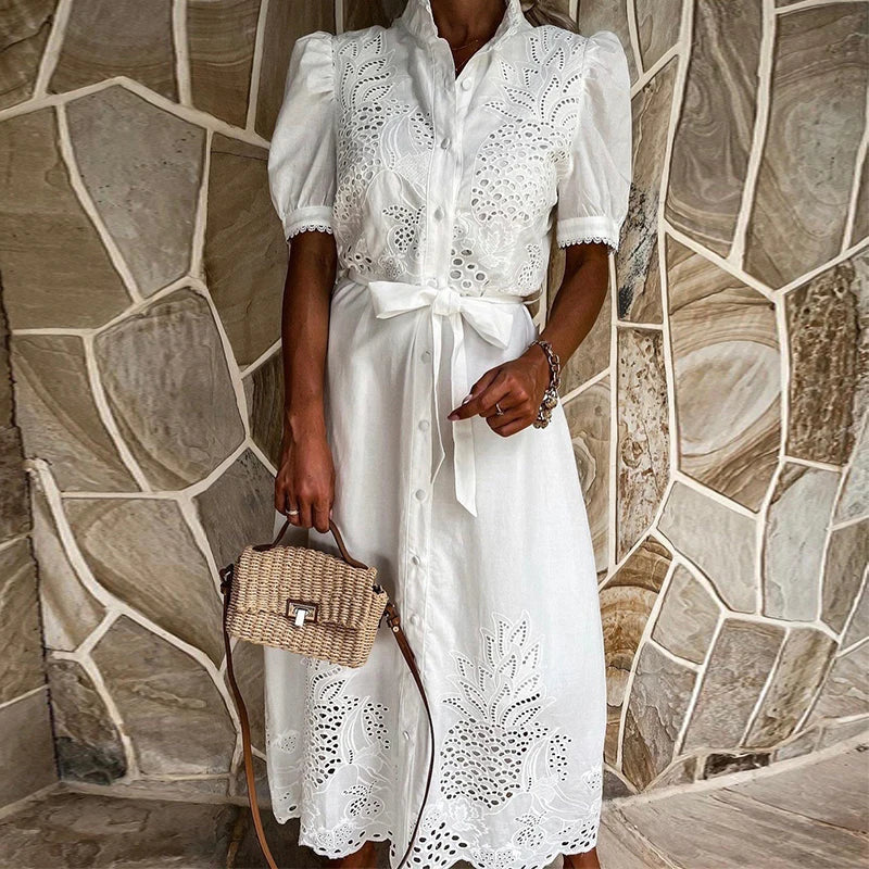 FCP Elegant Embroidered Maxi Dress - flowerchildpeople Clothing Co