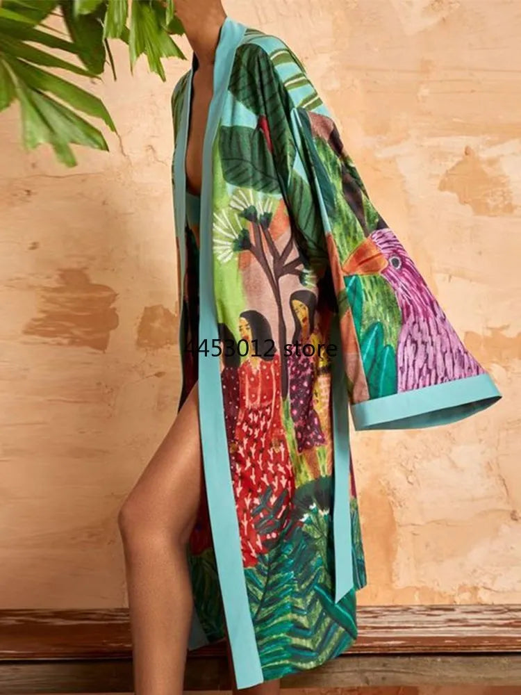FCP Traditional Long Kimono - flowerchildpeople Clothing Co